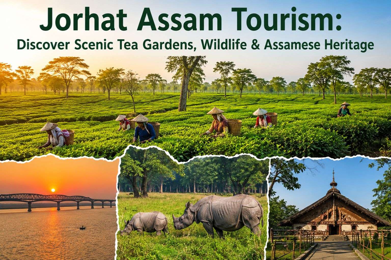 Jorhat Assam Tourism: Discover Scenic Tea Gardens, Wildlife & Assamese Heritage